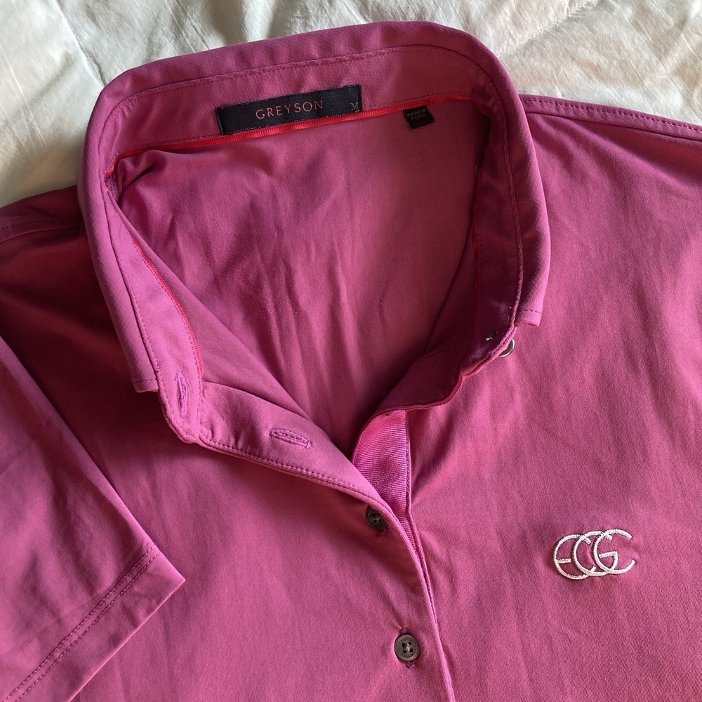 Greyson Scarlett Performance Golf Polo Womens M Pink SS Stretch Sporty Athletic - Picture 3 of 13